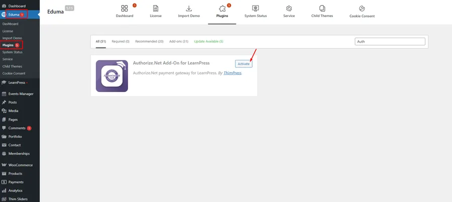 How To Use Authorize.net in Eduma? 7 Activate Authorize.net