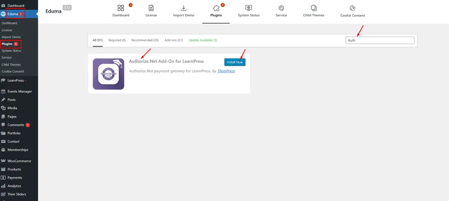 How To Use Authorize.net in Eduma? 6 Install Authorize.net