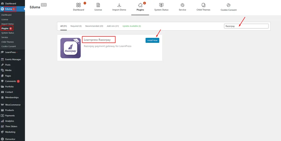 How To Use Razorpay in Eduma? 6 Install LearnPress Razorpay