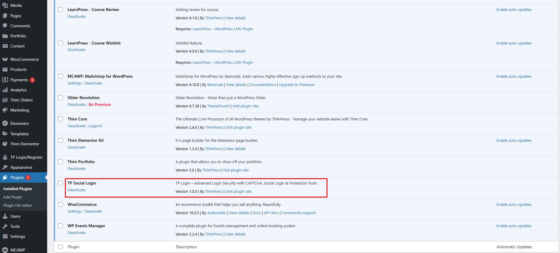 Instructions for downloading, installing and configuring plugin TP social 20 301