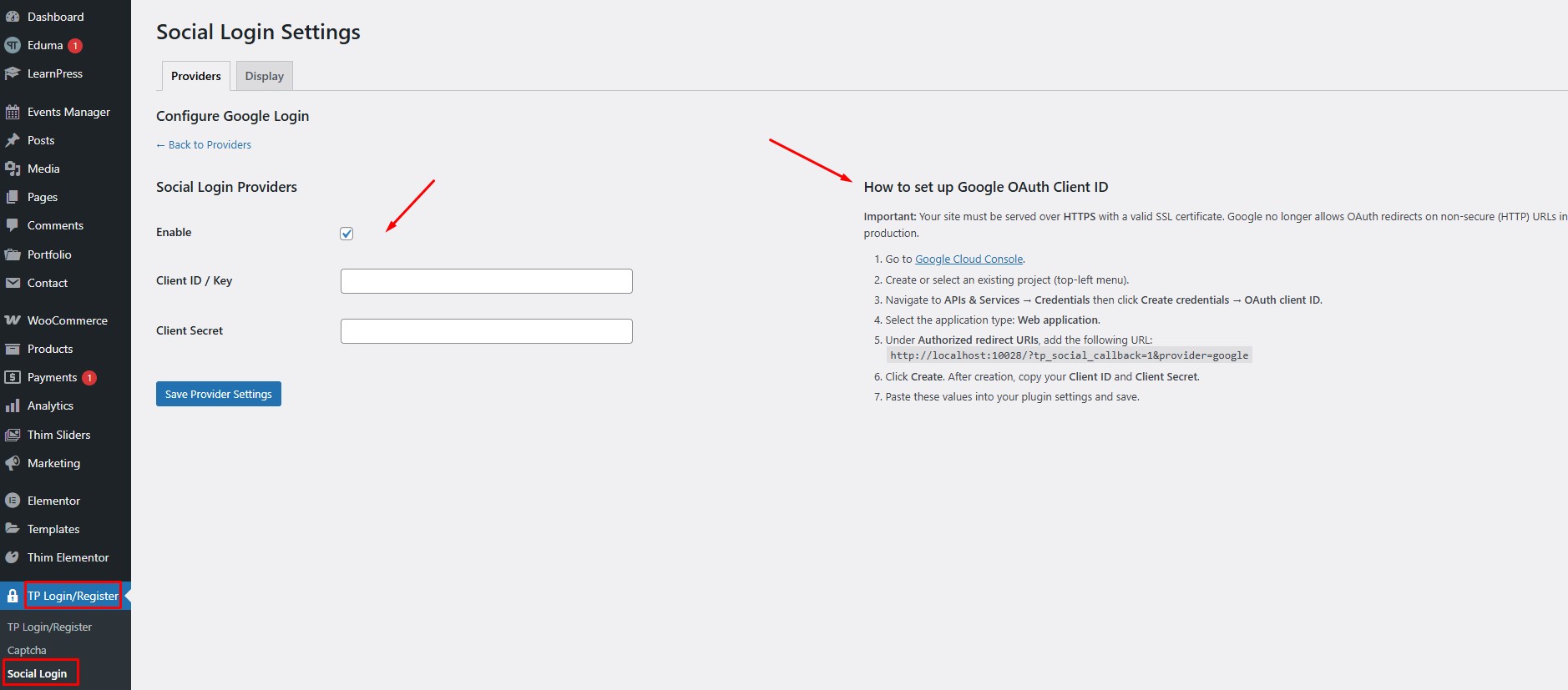 Instructions for downloading, installing and configuring plugin TP social 22 304