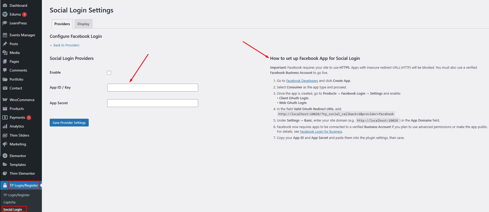Instructions for downloading, installing and configuring plugin TP social 23 305