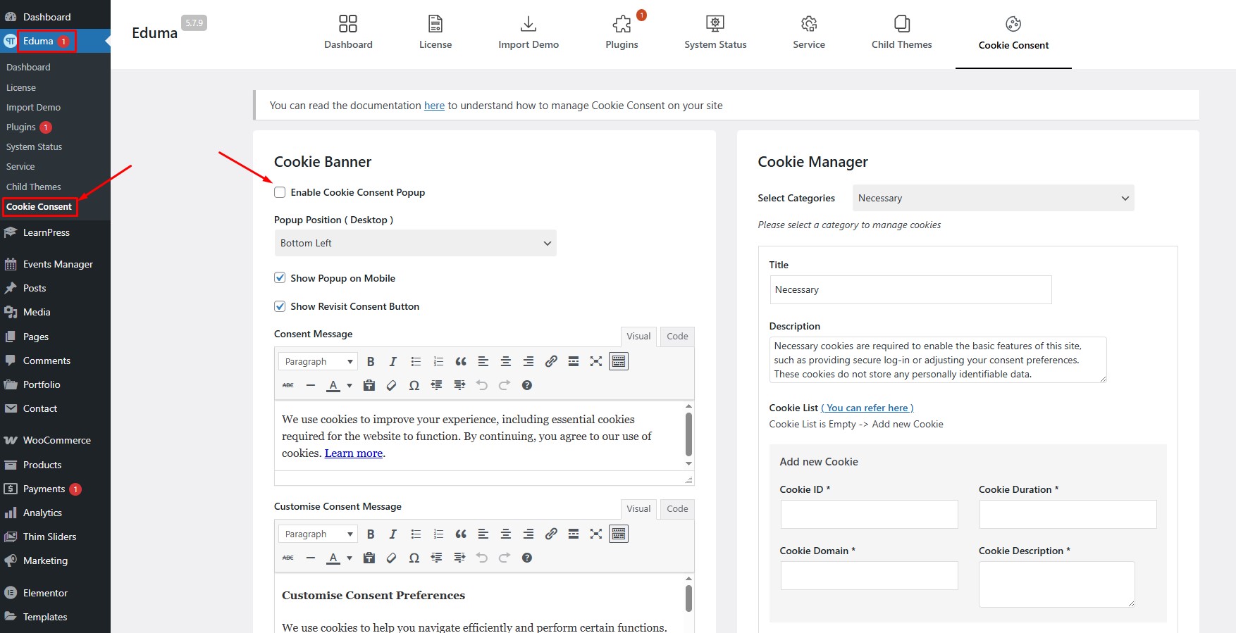 How to use GDPR feature - Cookie Consent 15 320