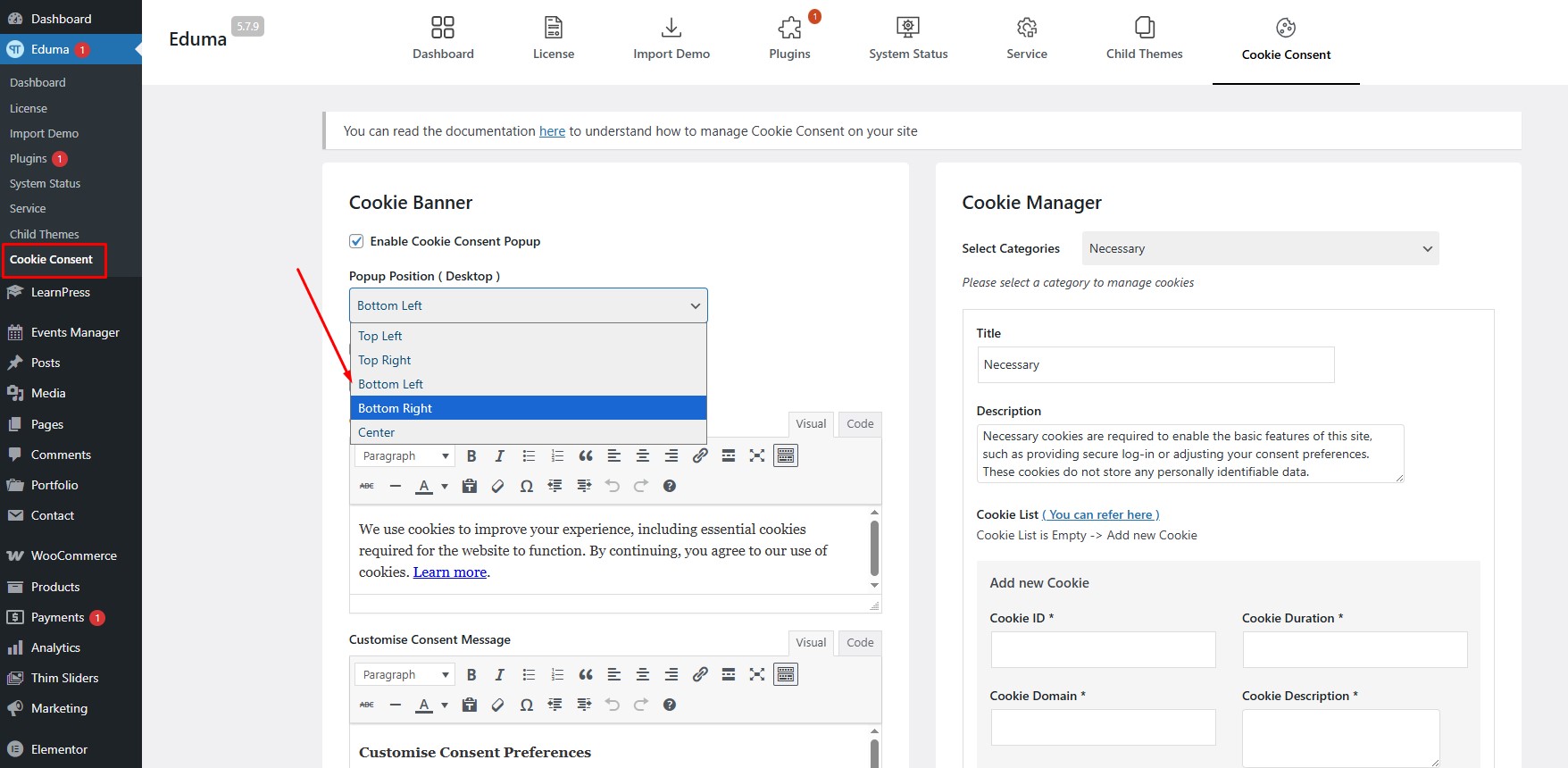 How to use GDPR feature - Cookie Consent 17 322