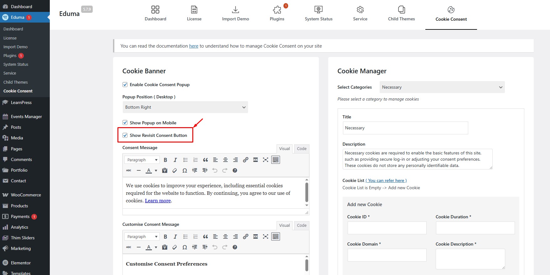How to use GDPR feature - Cookie Consent 20 328