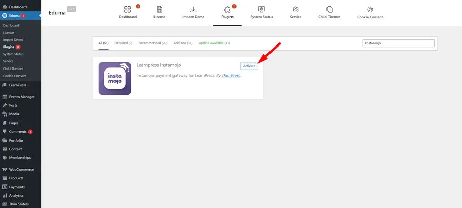 How to Use Instamojo in Eduma: A Step-by-Step Guide 8 Activate Instamojo