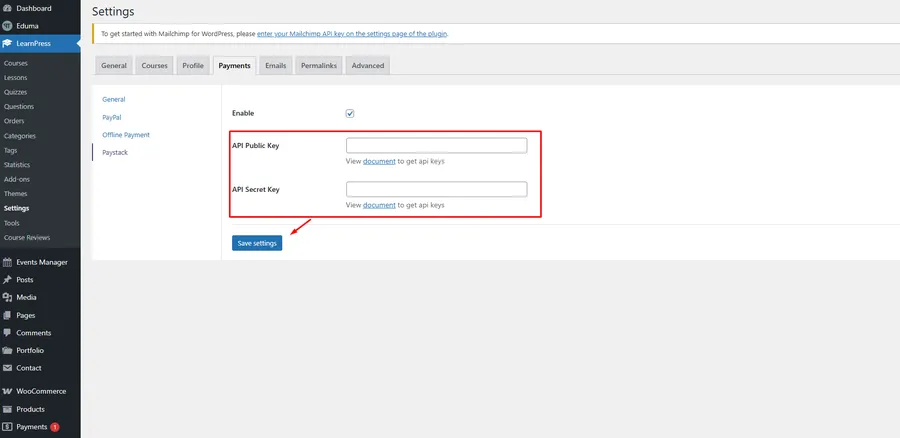 How to Use the Paystack Gateway in Eduma? 8 Paystack Settings