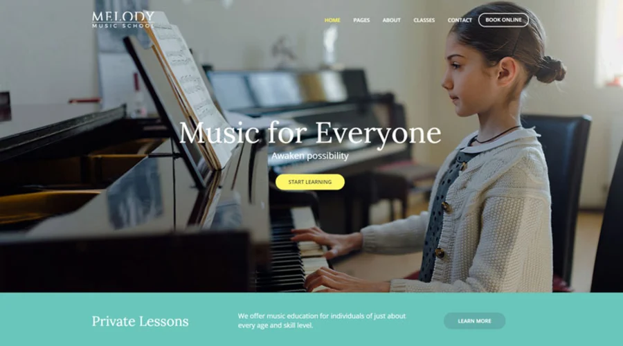 6 Best Music School WordPress Theme Picks for Modern Schools 13 Melody