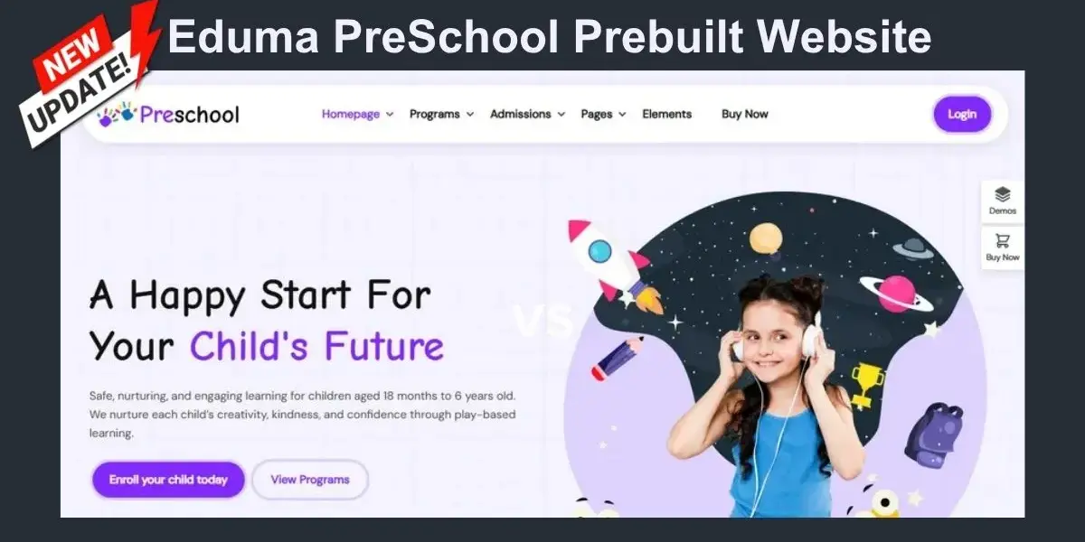 New Eduma PreSchool Prebuilt Website – Kindergarten WordPress Theme