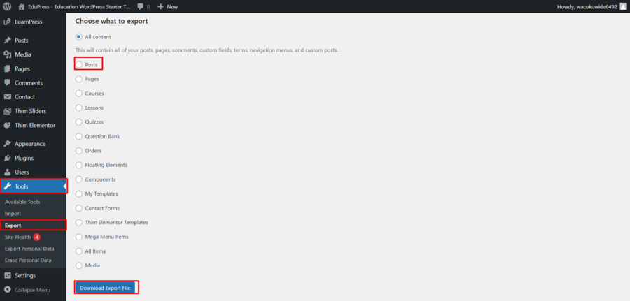 How to Migrate WordPress Blog to Shopify (Step-by-Step Guide) 5 Export