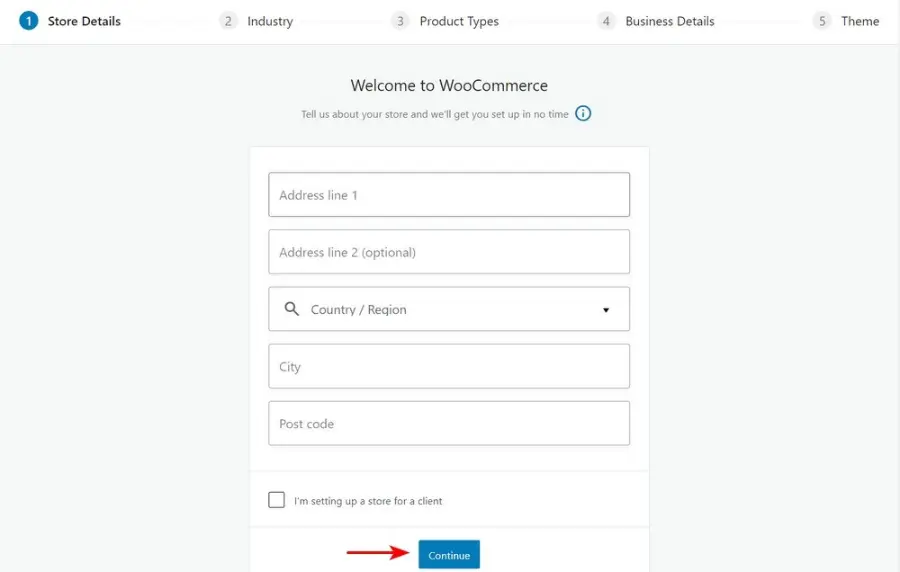 WooCommerce onboarding wizard