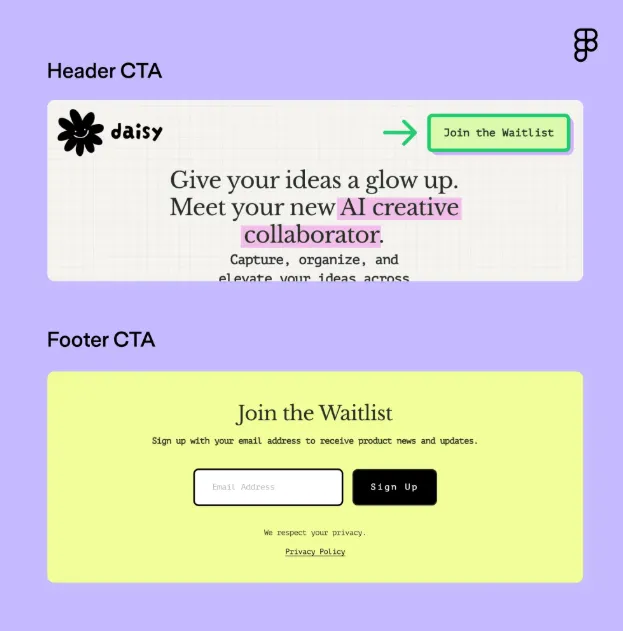 How to Create a One Page Website Using Figma (Step-by-Step) 3 Header CTA