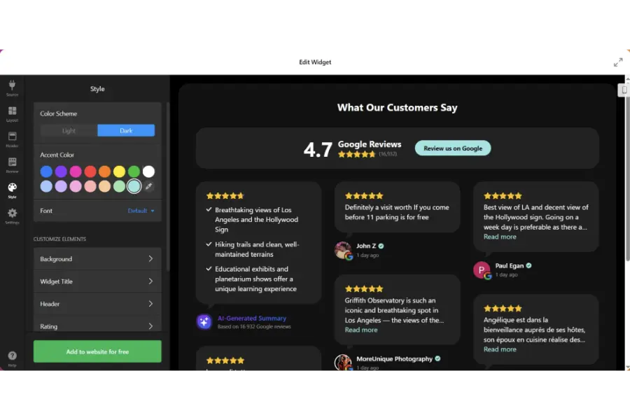 Style Review Details