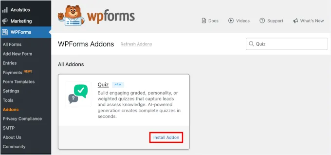 How to Create a Product Quiz in WordPress with WPForms? 15 WPForms Addons Quiz Install