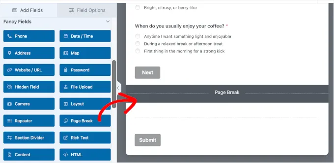 How to Create a Product Quiz in WordPress with WPForms? 22 Page Break