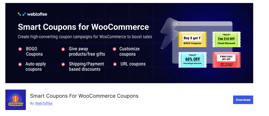 Smart Coupons For WooCommerce Coupons
