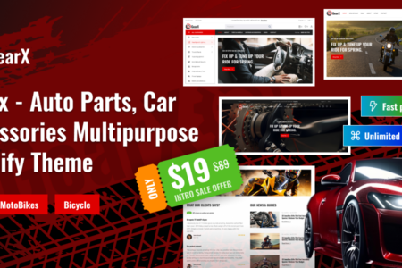 Gearx - Auto Parts, Motorcycle, Vehicles Shopify Theme