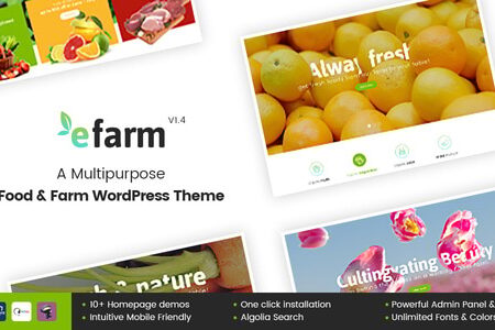 eFarm - A Multipurpose Food & Farm WordPress Theme