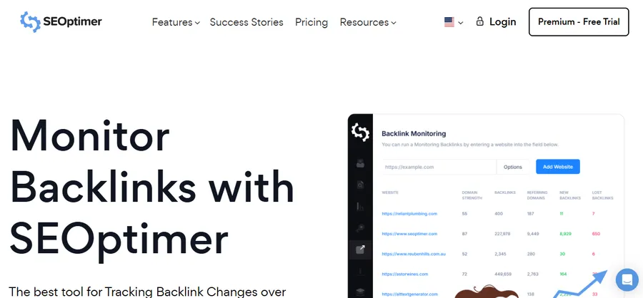 Monitor Backlinks by SEOptimer
