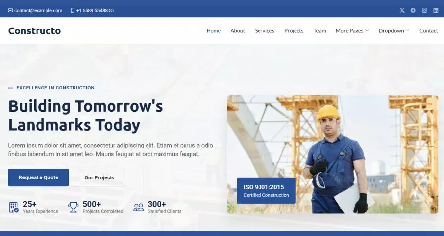 8+ Free Construction Templates and Page Designs 18 Constructo (HTML template)
