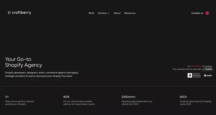TOP 10+ Shopify eCommerce Agencies to Hire 14 craftberry - Shopify eCommerce Agency