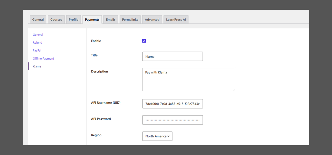 Klarna Add-on for LearnPress 3 klarna screen 2