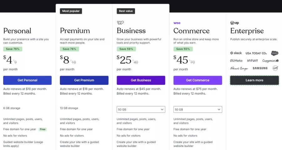 5 Best Affordable Website Design Packages for Small Business 9 WordPress.com Business plan