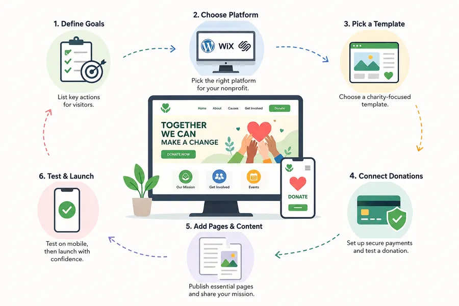 How to Choose a Nonprofit Website Builder in 2026 7 How to build a nonprofit website step by step