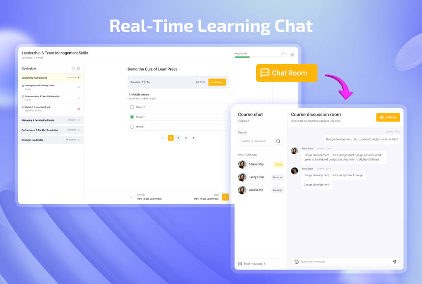 Chat Room Add-on for LearnPress 7 Real Time Learning Chat