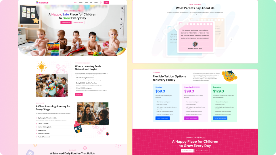 Kids Hub - Free Kindergarten WordPress Block Theme 9 Slide 16 9 9