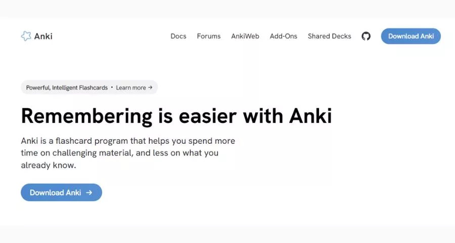 Anki: Best for Long-Term Memorization