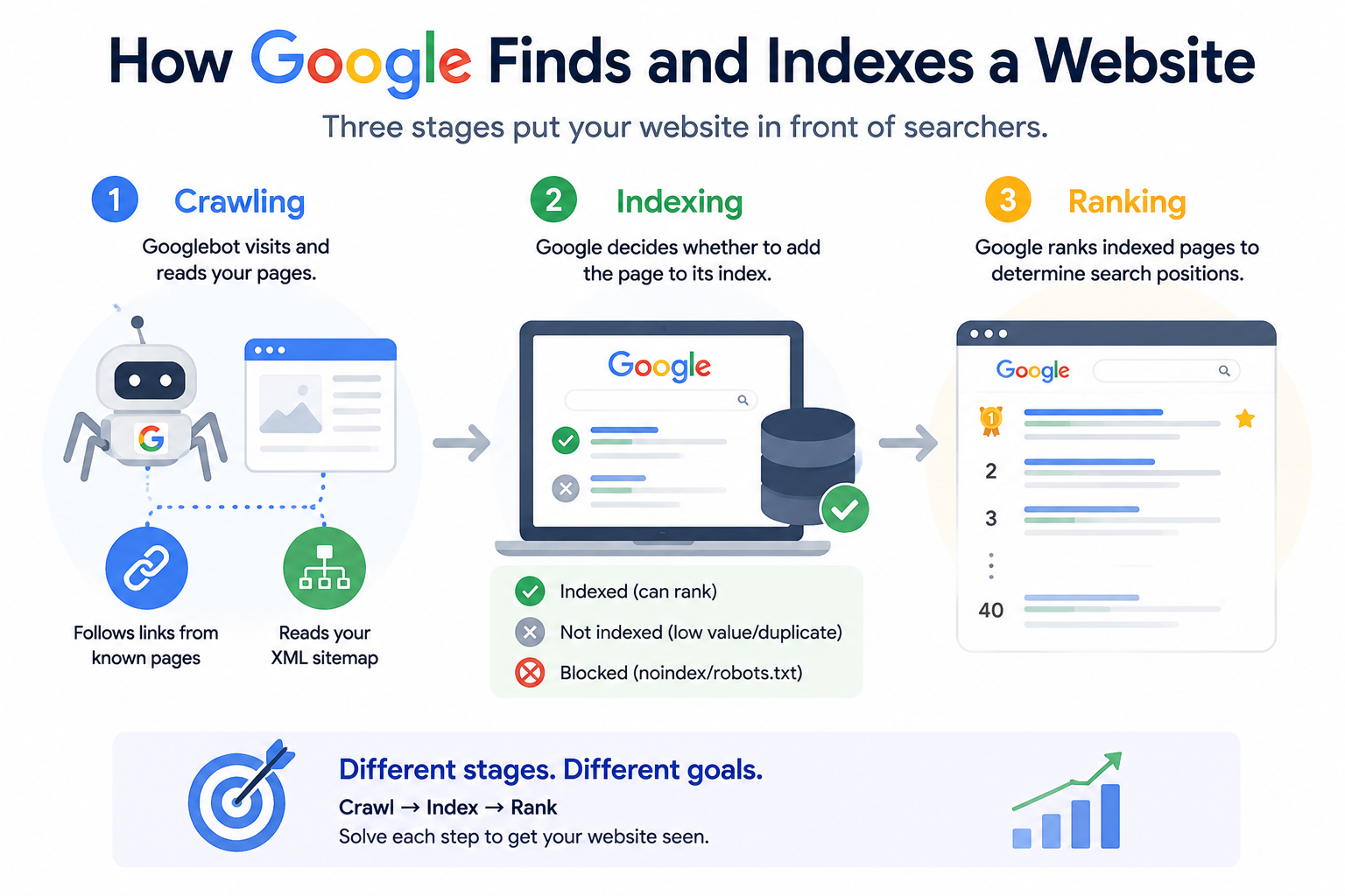 How to make your website appear on Google search 6 How Google finds and indexes a website