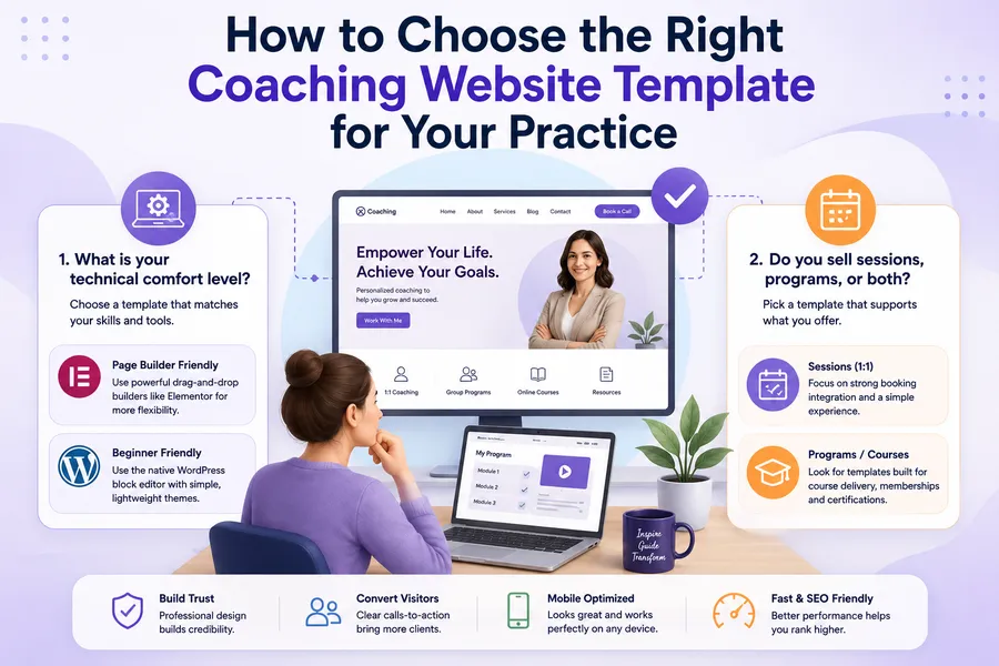 How to Choose the Best Coaching Website Templates? 8 How to choose the right coaching website template for your practice