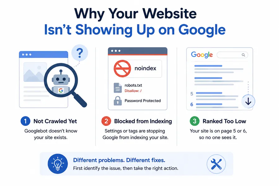 How to make your website appear on Google search 5 Why your website isn't showing up on Google search