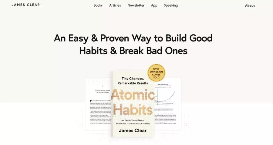 10 Best Personal Homepage Templates & Examples 18 James Clear: A Homepage With a Clear Conversion Path