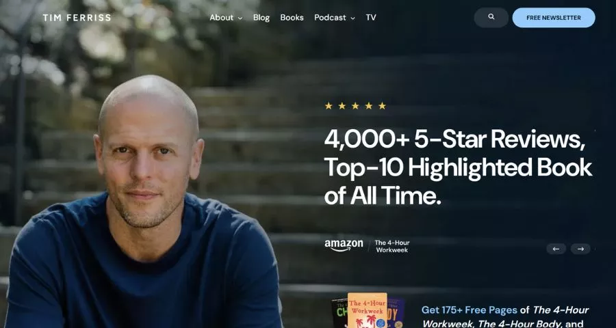 10 Best Personal Homepage Templates & Examples 19 Tim Ferriss: A Personal Media Hub