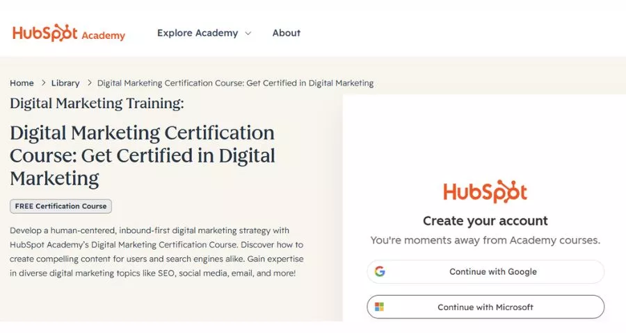 HubSpot Academy Digital Marketing Certification