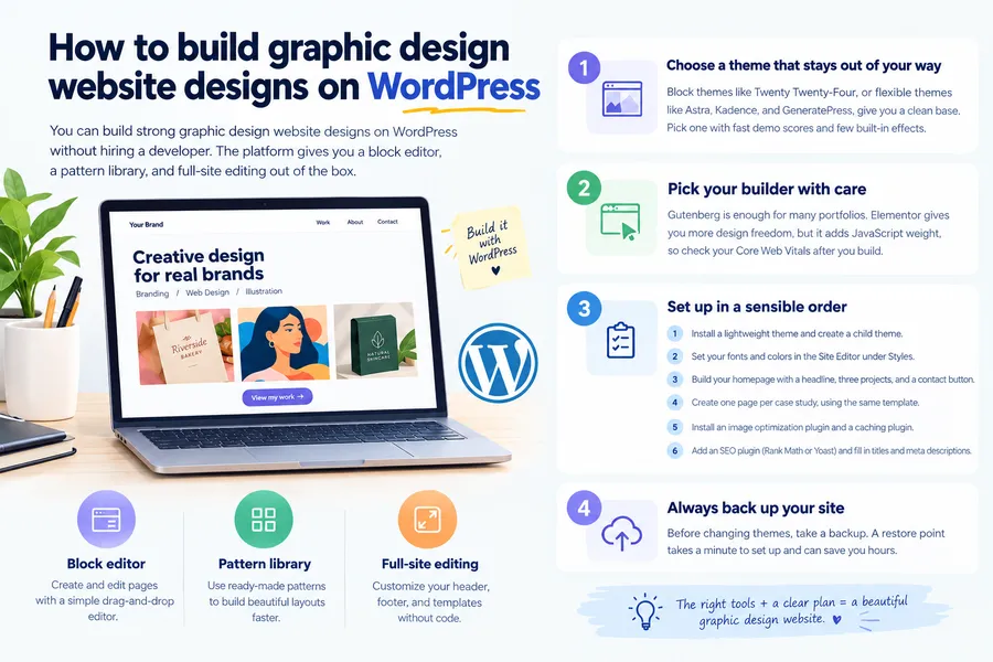 The Best Graphic Design Website Designs to Inspire You in 2026 6 How to build graphic design website designs on WordPress